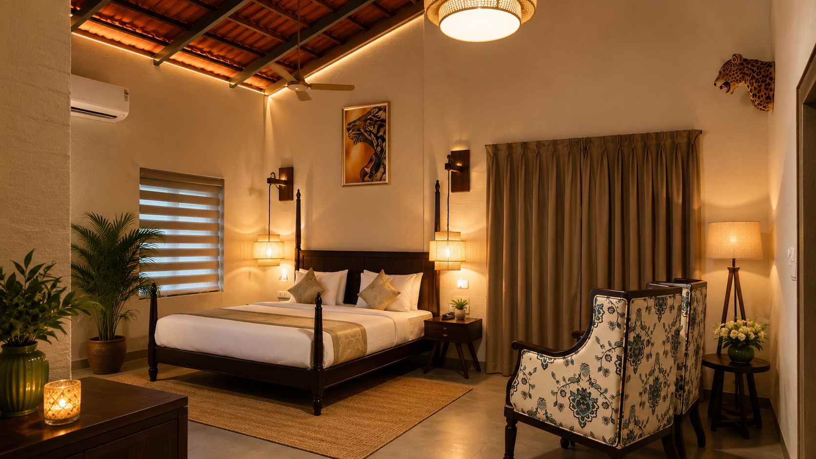 Luxury tent accommodation at The Palash, Parsili